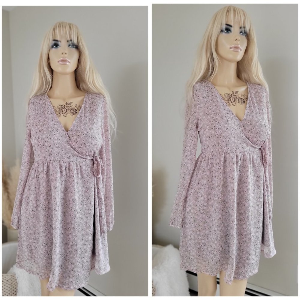 Dainty floral wrap dress AEO